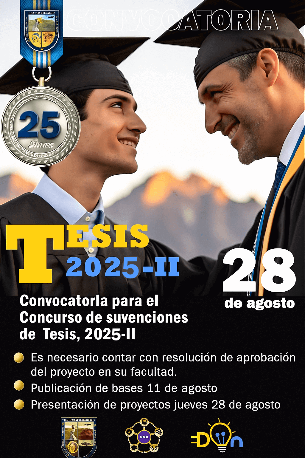 📢 Ampliación de Plazo – Concurso de Subvenciones para Proyectos de Tesis 2025-II