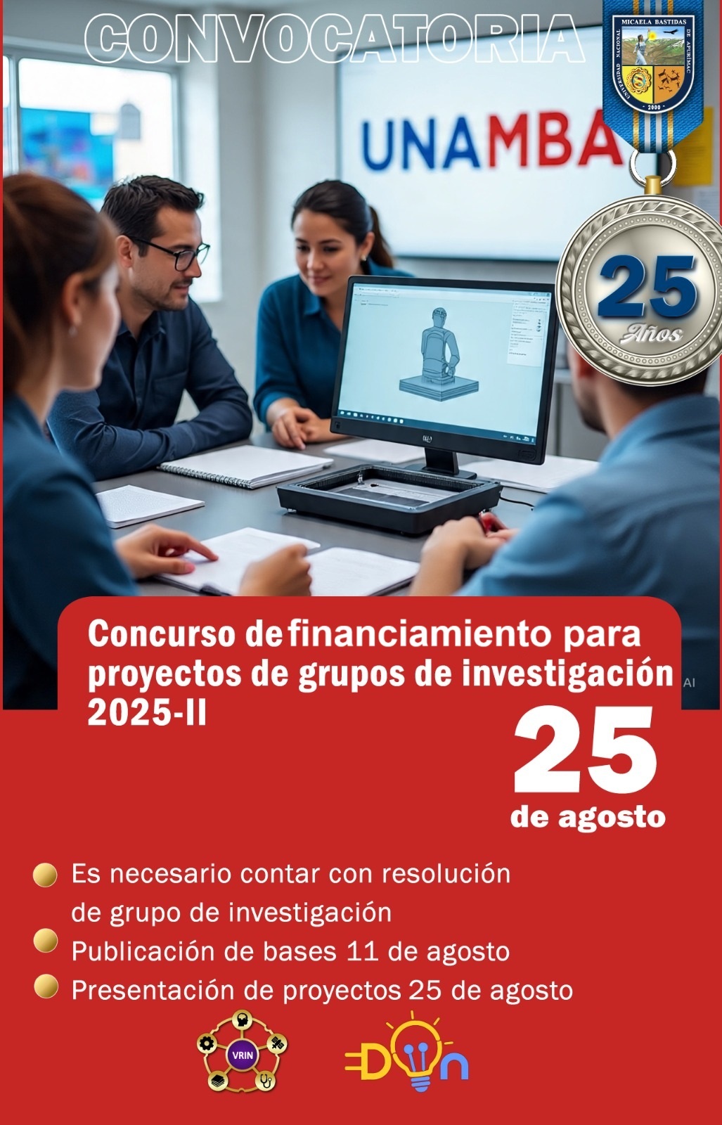 Concurso de Financiamiento para Proyectos de Grupos de Investigación 2025-II
